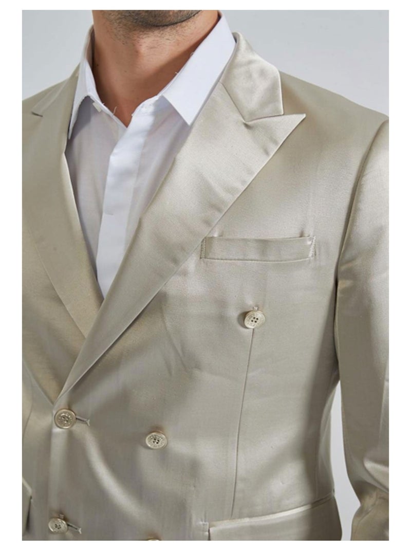 Ensemble costume croisé Kebello Beige - Kiabi