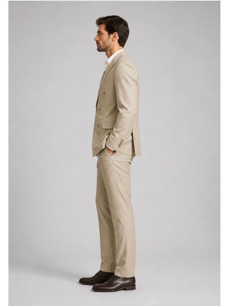 Ensemble costume croisé Kebello Beige - Kiabi