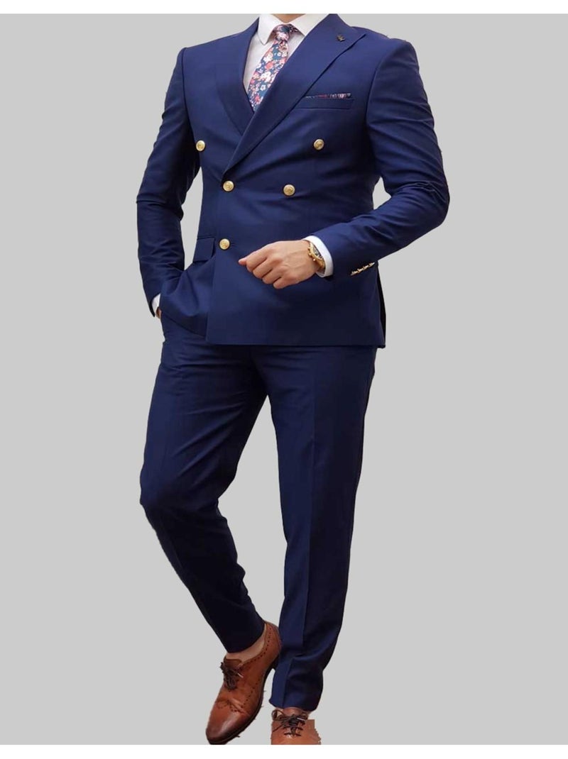 Ensemble costume croisé Kebello Bleu Homme Kiabi