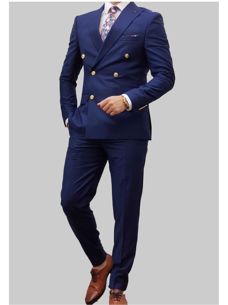 Ensemble costume croisé Kebello Bleu - Kiabi