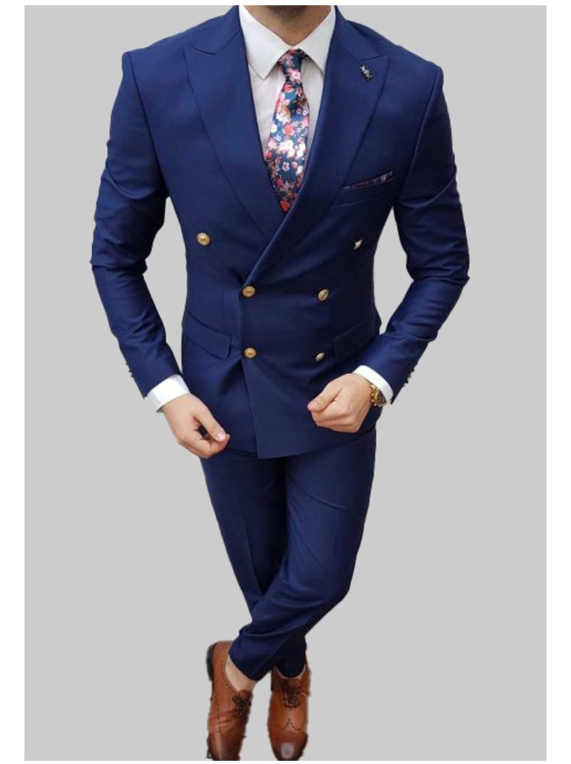 Ensemble costume croisé Kebello Bleu - Kiabi