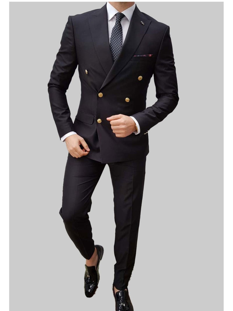 Ensemble costume croisé Kebello Bleu marine - Kiabi