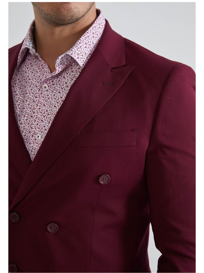 Ensemble costume croisé Kebello Bordeaux - Kiabi