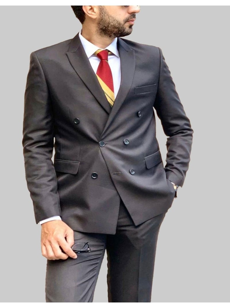 Ensemble costume croisé Kebello gris anthracite - Kiabi