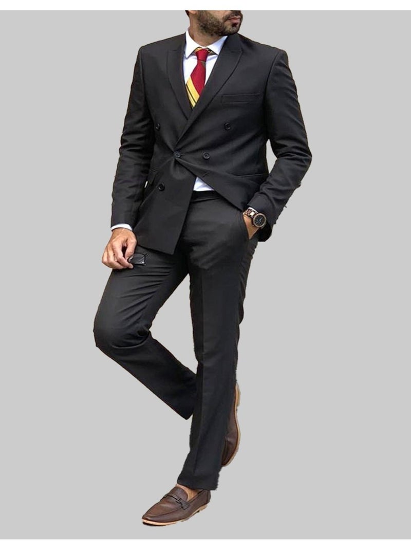 Ensemble costume croisé Kebello gris anthracite - Kiabi