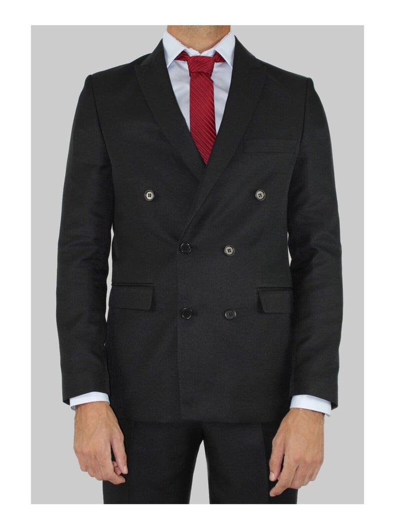 Ensemble costume croisé Kebello gris anthracite - Kiabi