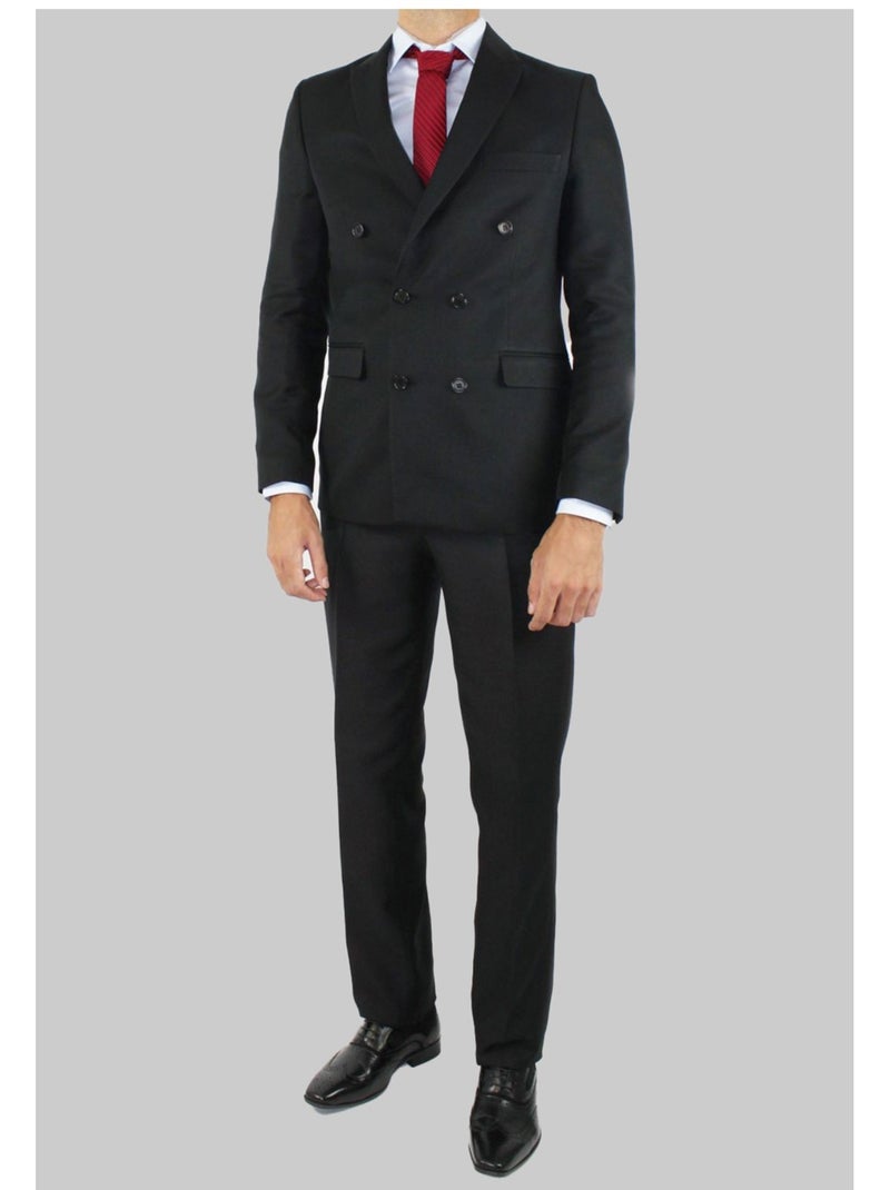 Ensemble costume croisé Kebello Noir Noir - Kiabi
