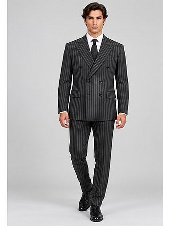 Ensemble costume croisé rayé kebello