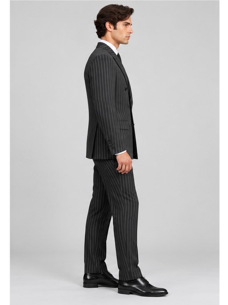 Ensemble costume croisé rayé kebello Noir Noir - Kiabi