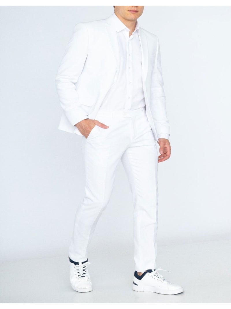 Ensemble costume en lin Kebello Blanc - Kiabi