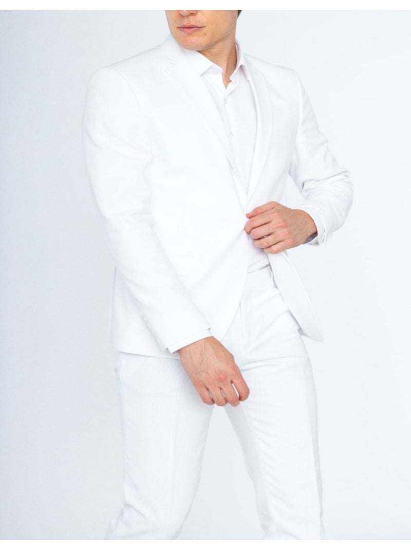 Ensemble costume en lin Kebello Blanc - Kiabi