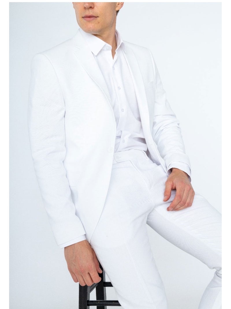 Ensemble costume en lin Kebello Blanc - Kiabi