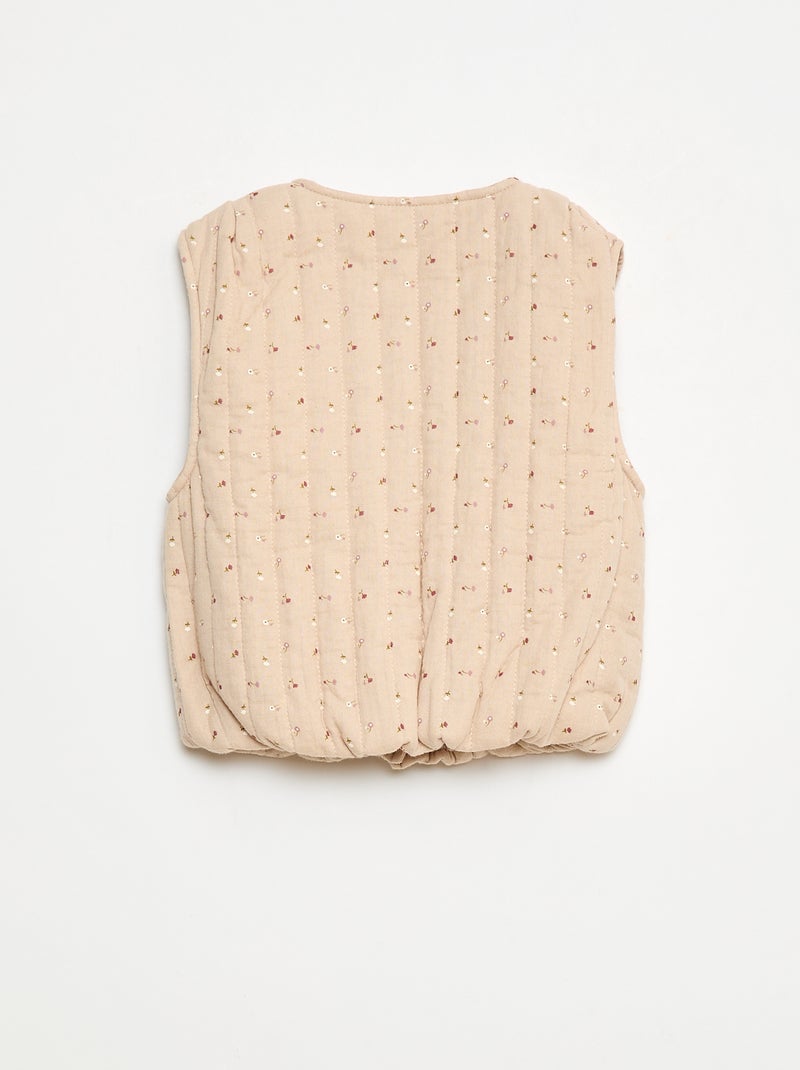 Ensemble côtelé avec veste sans manches - 3 pièces Beige - Kiabi