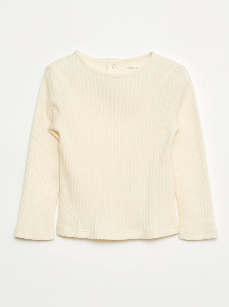 Ensemble côtelé avec veste sans manches - 3 pièces Beige - Kiabi