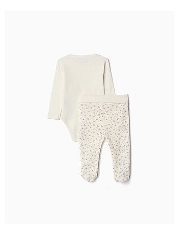 Ensemble côtelé body manches longues + pantalon pieds MO Fashion