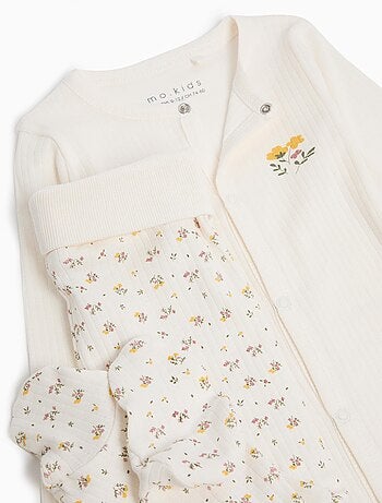 Ensemble côtelé body manches longues + pantalon pieds MO Fashion