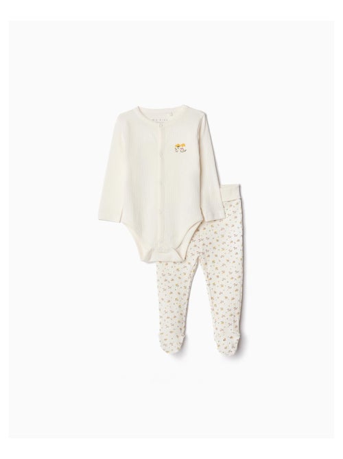 Ensemble côtelé body manches longues + pantalon pieds MO Fashion - Kiabi