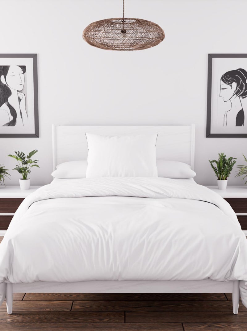 Ensemble couette et parure 5 Pièces BOHEME pour lit en 90x190 cm, par Soleil d'ocre Blanc - Kiabi