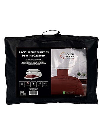 Ensemble couette et parure 5 Pièces BOHEME pour lit en 90x190 cm, par Soleil d'ocre