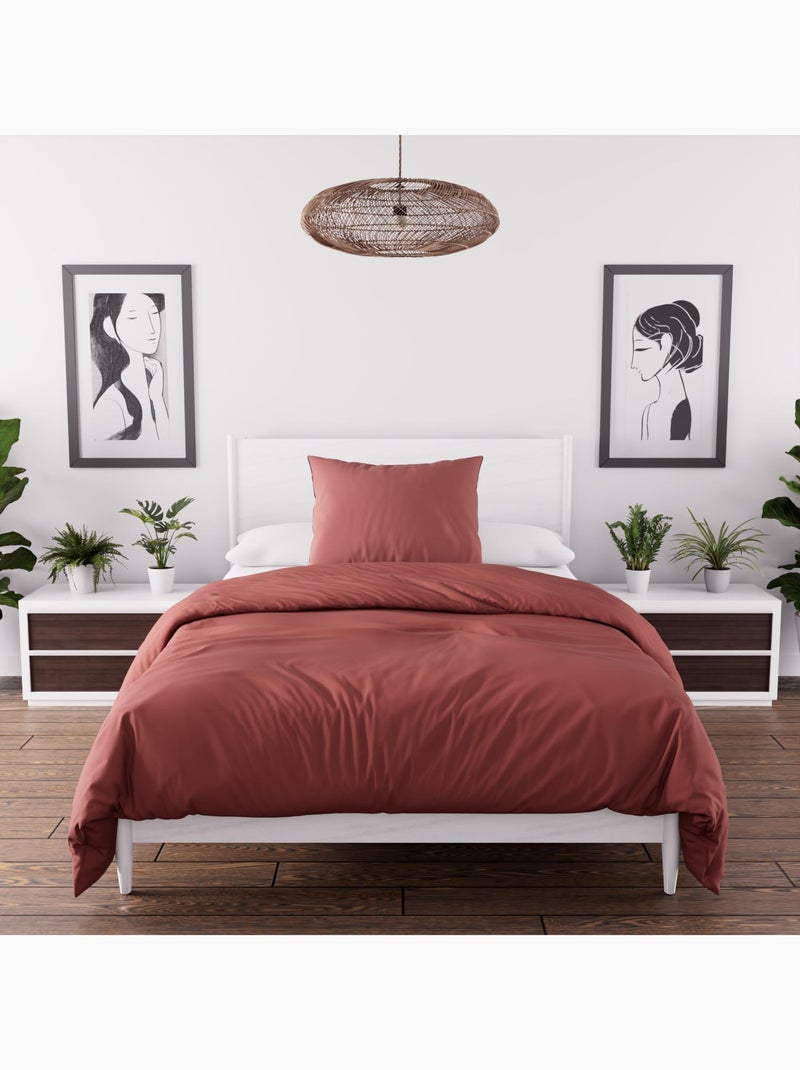 Ensemble couette et parure 5 Pièces BOHEME pour lit en 90x190 cm, par Soleil d'ocre Brique - Kiabi