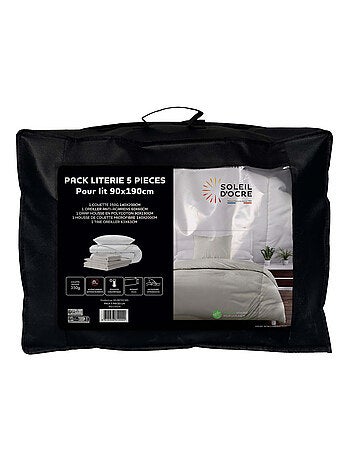 Ensemble couette et parure 5 Pièces BOHEME pour lit en 90x190 cm, par Soleil d'ocre