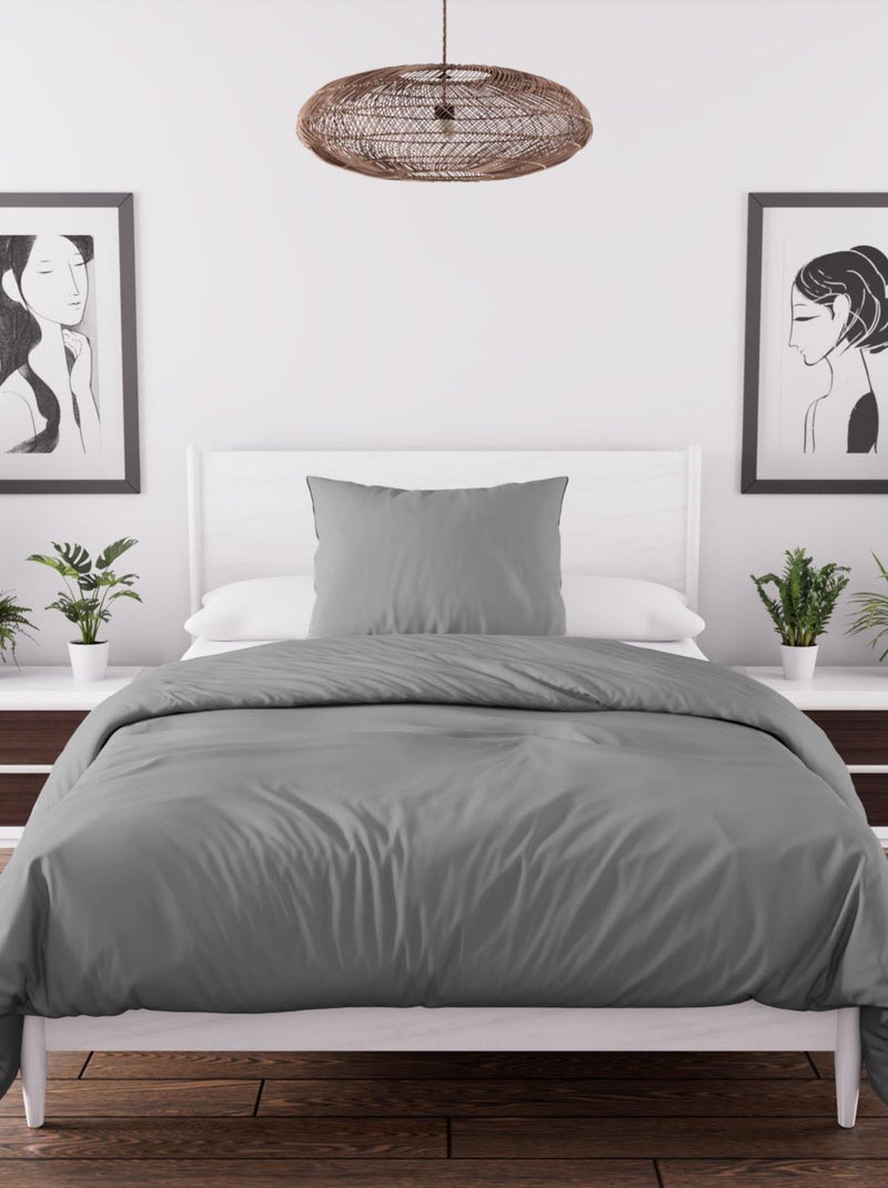 Ensemble couette et parure 5 Pièces BOHEME pour lit en 90x190 cm, par Soleil d'ocre Gris - Kiabi