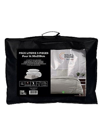 Ensemble couette et parure 5 Pièces BOHEME pour lit en 90x200 cm, par Soleil d'ocre