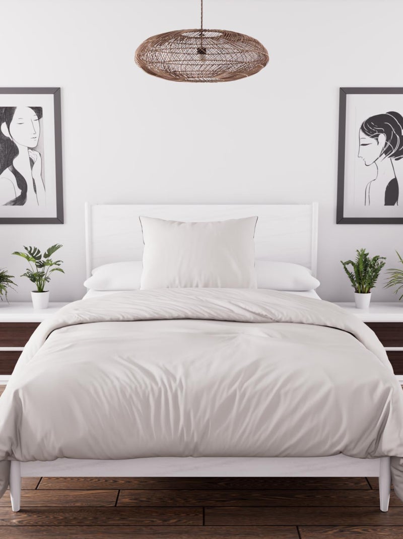 Ensemble couette et parure 5 Pièces BOHEME pour lit en 90x200 cm, par Soleil d'ocre Ecru - Kiabi