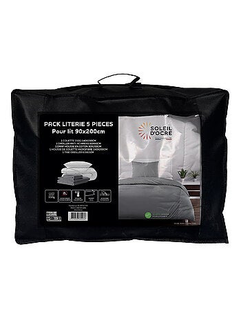 Ensemble couette et parure 5 Pièces BOHEME pour lit en 90x200 cm, par Soleil d'ocre