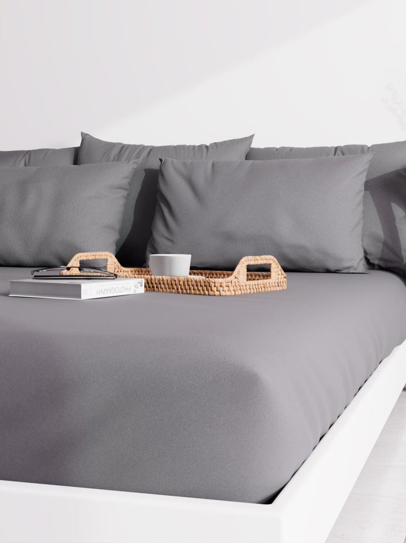 Ensemble couette et parure 7 Pièces BOHEME, par Soleil d'ocre Gris - Kiabi