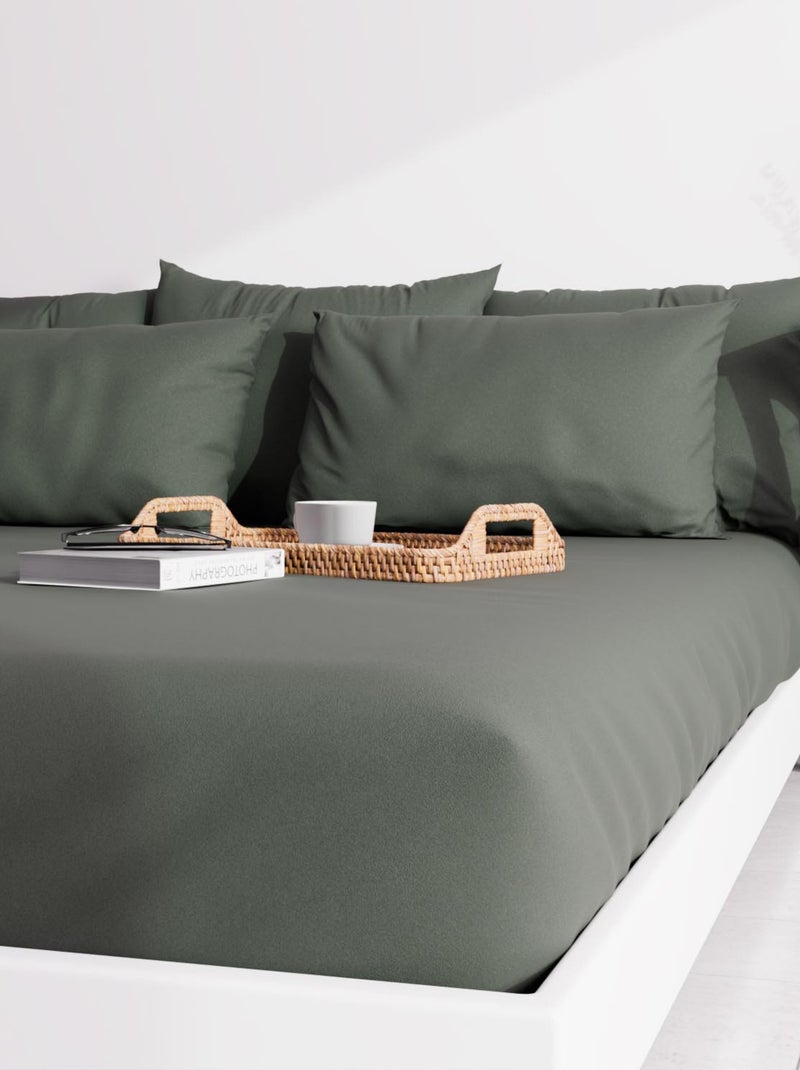 Ensemble couette et parure 7 Pièces BOHEME, par Soleil d'ocre Kaki - Kiabi