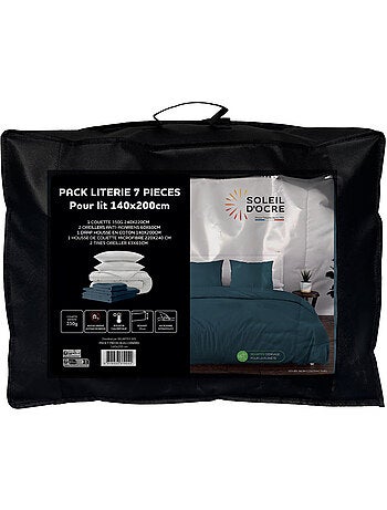 Ensemble couette et parure 7 Pièces BOHEME pour lit en 140x200 cm, par Soleil d'ocre