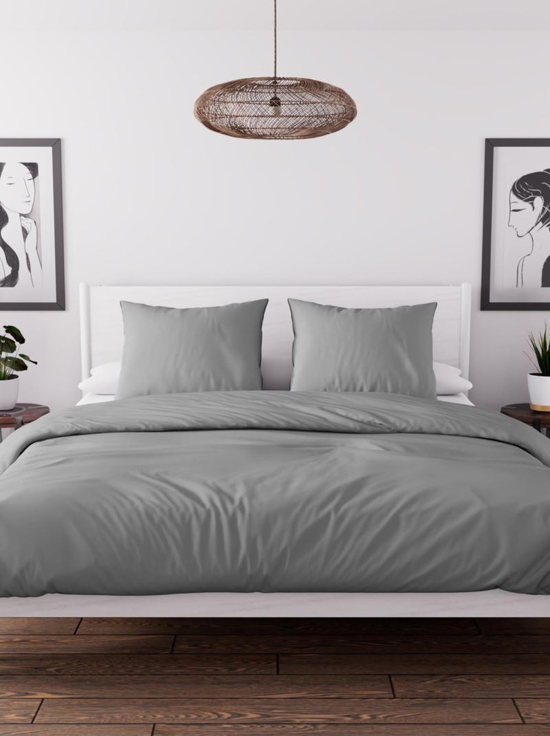 Ensemble couette et parure 7 Pièces BOHEME pour lit en 140x200 cm, par Soleil d'ocre Gris - Kiabi