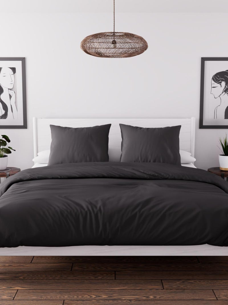 Ensemble couette et parure 7 Pièces BOHEME pour lit en 140x200 cm, par Soleil d'ocre Noir - Kiabi