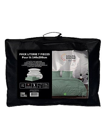 Ensemble couette et parure 7 Pièces BOHEME pour lit en 140x200 cm, par Soleil d'ocre