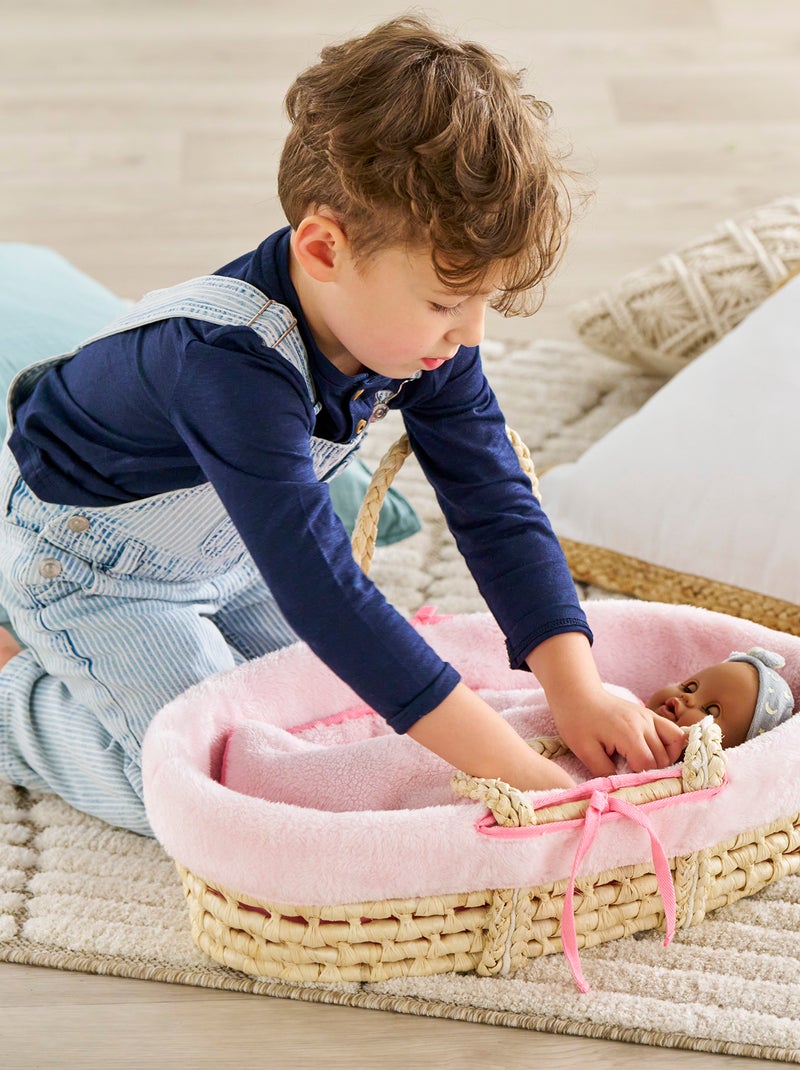 Ensemble Couffin Peluche Rose pour poupon de 36 et 42 cm N/A - Kiabi