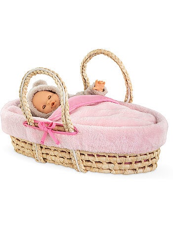 Ensemble Couffin Peluche Rose pour poupon de 36 et 42 cm