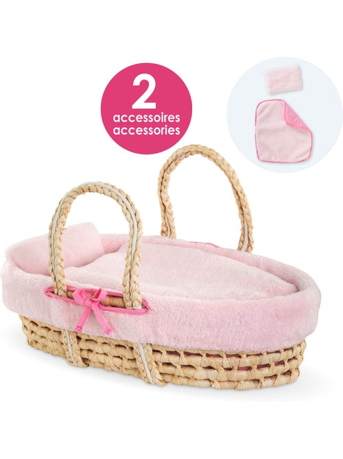Ensemble Couffin Peluche Rose pour poupon de 36 et 42 cm - Kiabi Ensemble Couffin Peluche Rose pour poupon de 36 et 42 cm - Kiabi