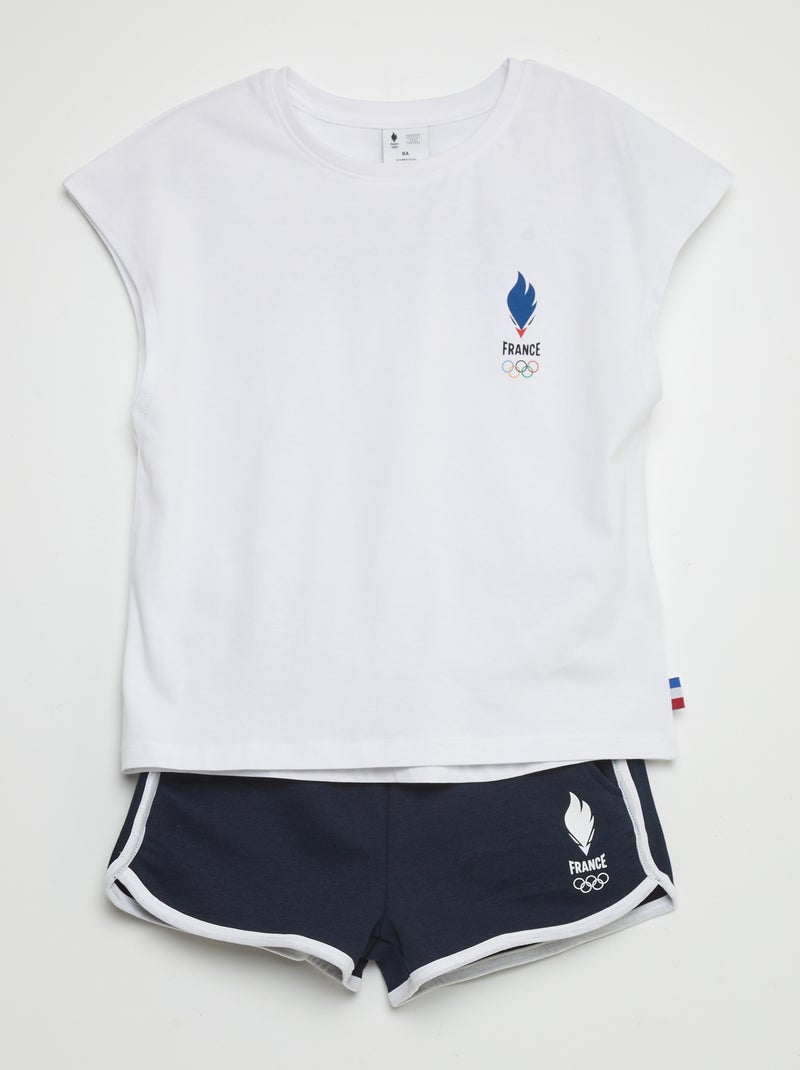 Ensemble court - Equipe de France Olympique et Paralympique Blanc - Kiabi