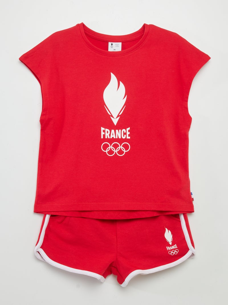 Ensemble court - Equipe de France Olympique et Paralympique Rouge - Kiabi