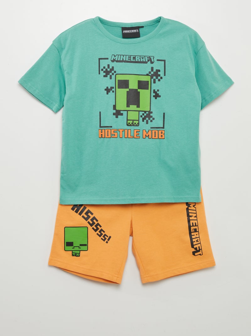 Ensemble court 2 pièces 'Minecraft' Orange - Kiabi