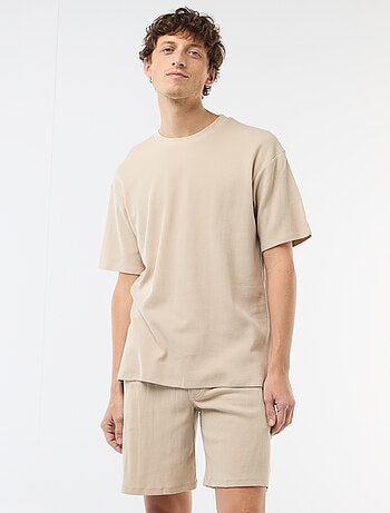 Ensemble court de pyjama en nid d'abeilles - 2 pièces