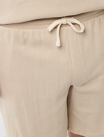 Ensemble court de pyjama en nid d'abeilles - 2 pièces