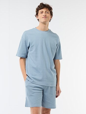 Ensemble court de pyjama en nid d'abeilles - 2 pièces