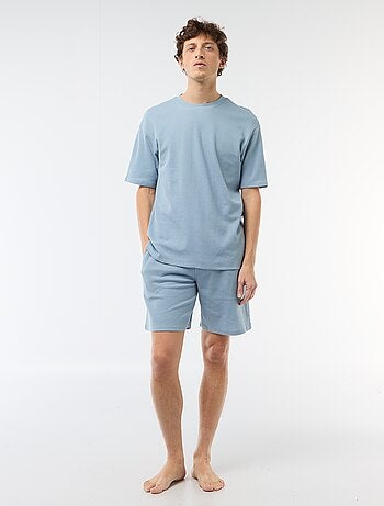 Ensemble court de pyjama en nid d'abeilles - 2 pièces