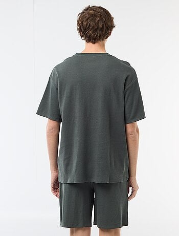 Ensemble court de pyjama en nid d'abeilles - 2 pièces