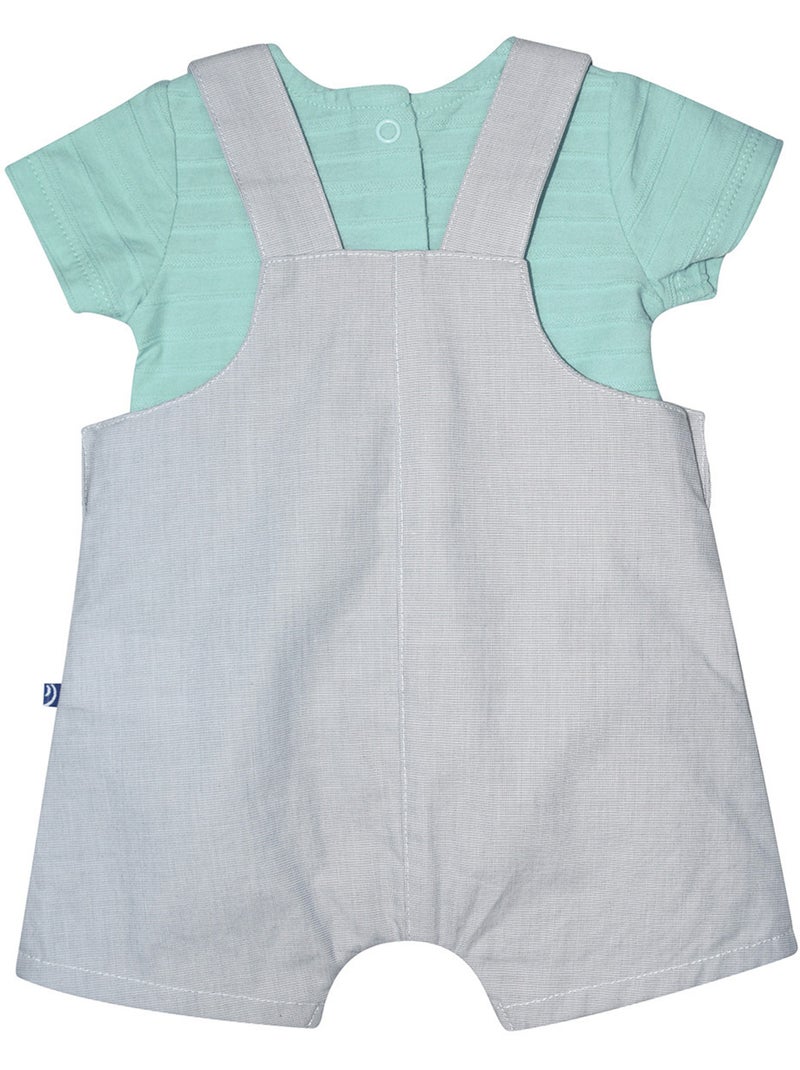 Ensemble court t-shirt et salopette Ronaldo Gris - Kiabi