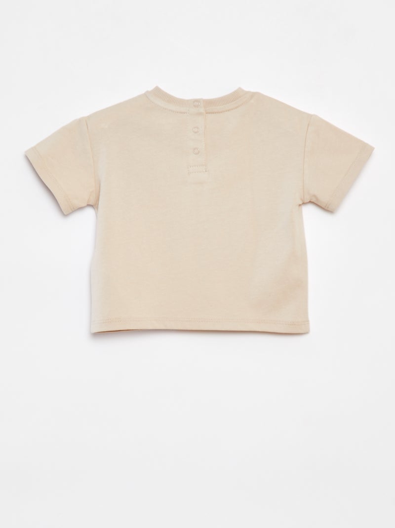 Ensemble court t-shirt + short + bob - 3 pièces BEIGE - Kiabi