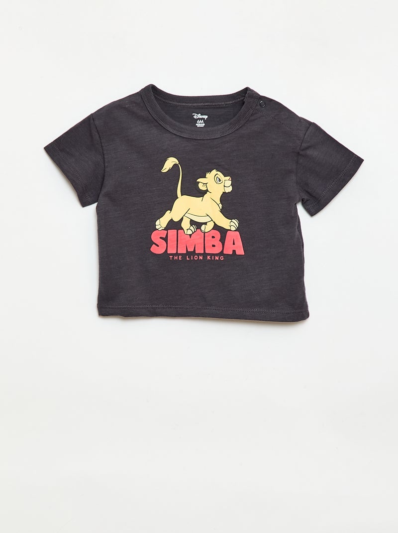 Ensemble court t-shirt + short 'Simba' - 2 pièces Noir - Kiabi