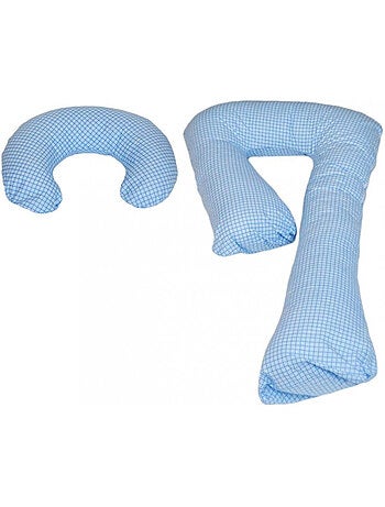 Ensemble coussins pre post natal usages multiples confortable à carreaux